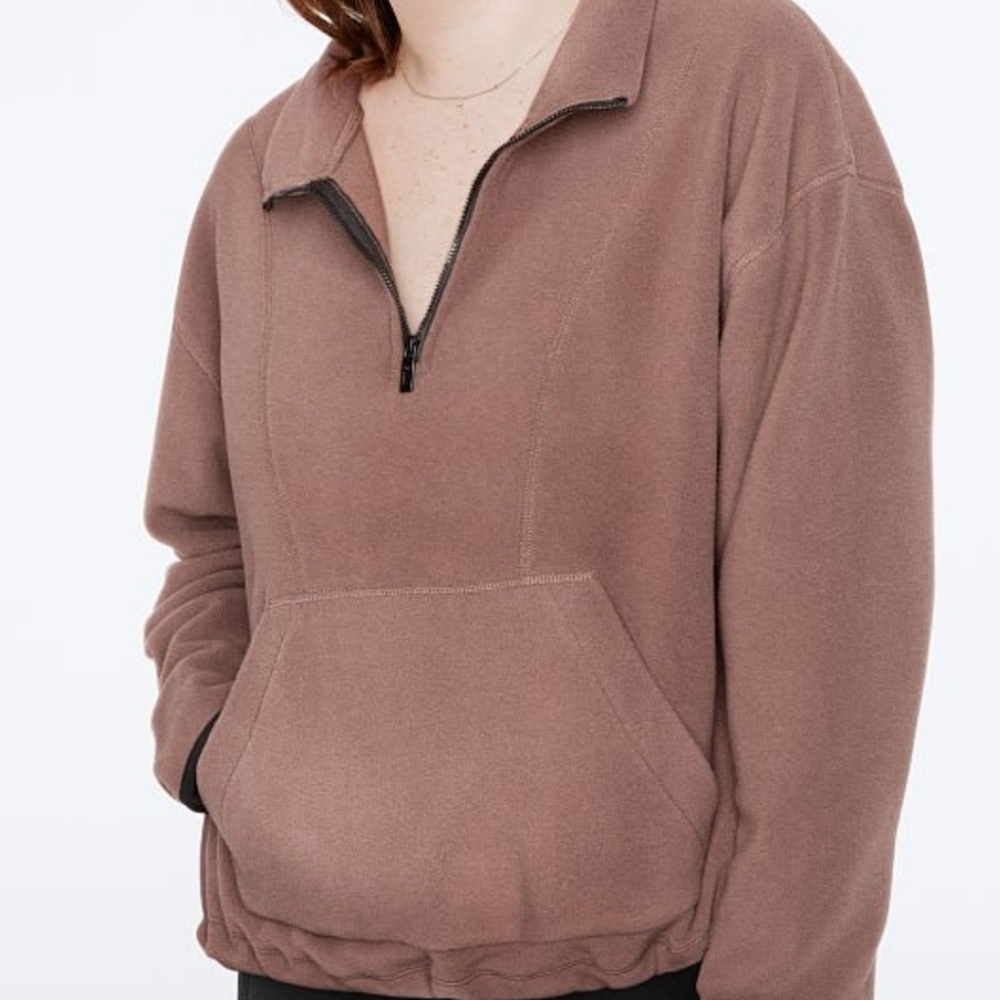 PINK POLAR FLEECE HALF-ZIP - Picture 2 of 3
